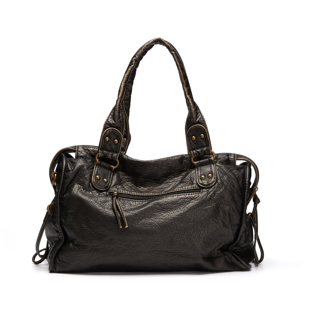 NoirClass - Elegant Black Leather Handbag Bowlift