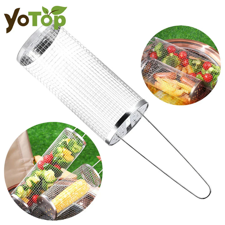 BowLift | BBQFlare ProGrid Basket | Directly over Charcoal | Stainless Steel & Ergonomic Handle | Dishwasher Safe