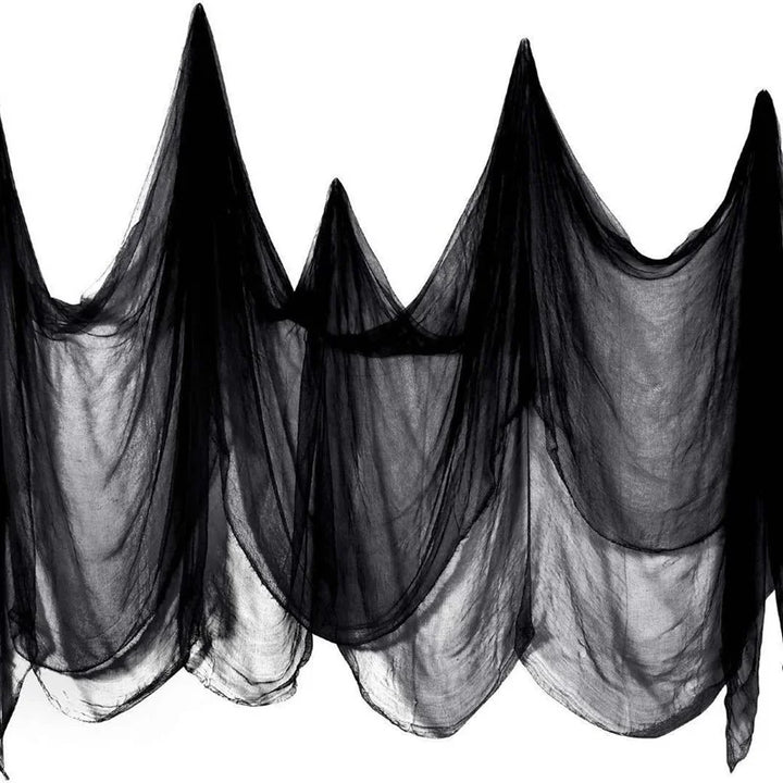 BowLift | Hanging decoration made of black gauze for Halloween — perfect for walls, fireplace, and doors