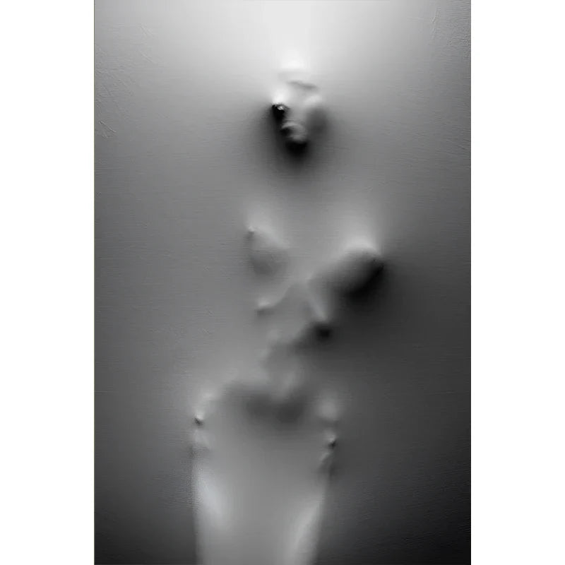 Modern Art Abstract Ghostly Figures In The Wall Canvas Prints Black White Wall Art Posters Pictures For Living Room Bedroom Art Decor | Bowlift