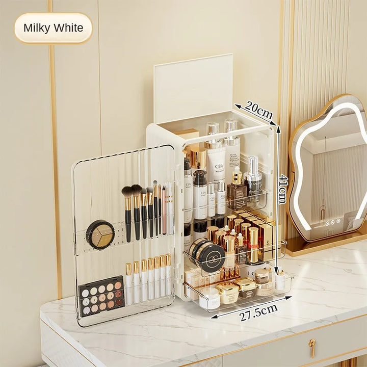 BowLift | Luxo Luxury Makeup Storage Box – Dust-Proof Cosmetic Organiser with Magnetic Door
