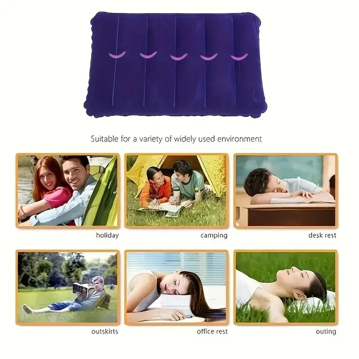 BowLift | Inflatable Travel Pillow 47x30 cm | Foldable & Lightweight | AirNest Outdoor Air Cushion for Camping & Air Travel