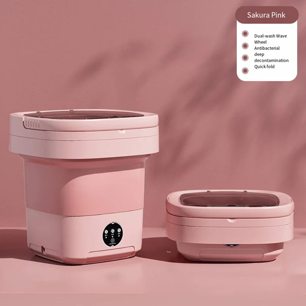 Compact Folding Ultrasonic Travel Laundry Washing Machine | Bowlift