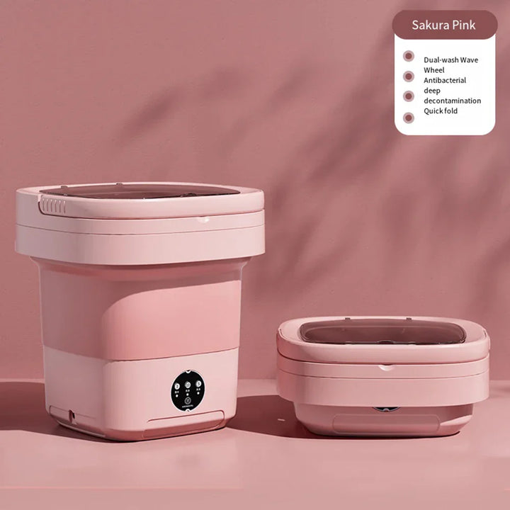 Compact Folding Ultrasonic Travel Laundry Washing Machine | Bowlift