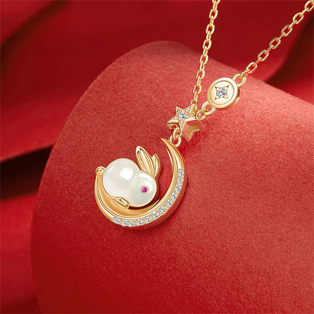 BowLift | Sparkling Bunny Moon Charm Necklace