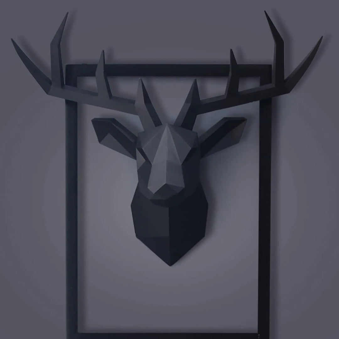 BowLift | 3D-Deer Head Sculpture, geometric resin, animal deer head wall decoration, modern home decor, luxurious decorative wall decor