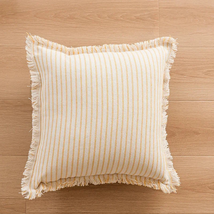 BowLift | Elegant Pillowcase with Jacquard Pattern and Fringes - Cotton-Linen Blend