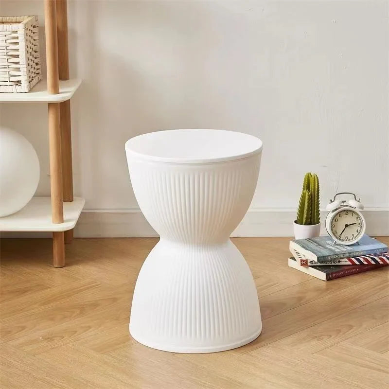 BowLift | Nordic Plastic Low Side Table with Hourglass Design