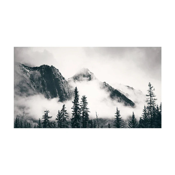 Northern Landscapes Forest Mountain Wilderness Wall Art Fine Art Canvas Prints Black White Posters For Living Room Modern Home Office Decor | Bowlift
