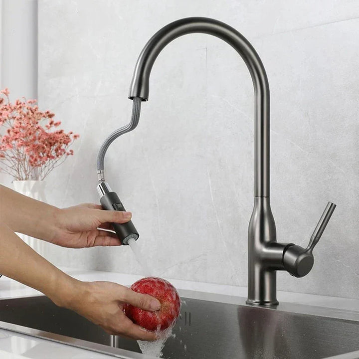 AquaStream Luxe – Adjustable Kitchen Faucet with Hand Shower Bowlift