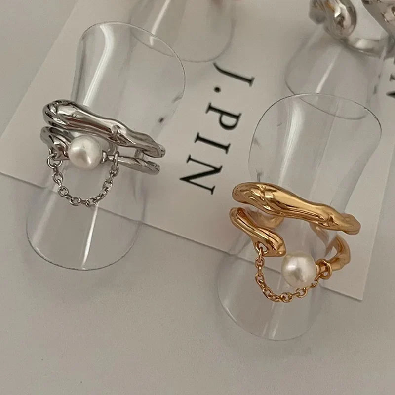 BowLift | S925 Layered Antique Inspired Pearl Ring