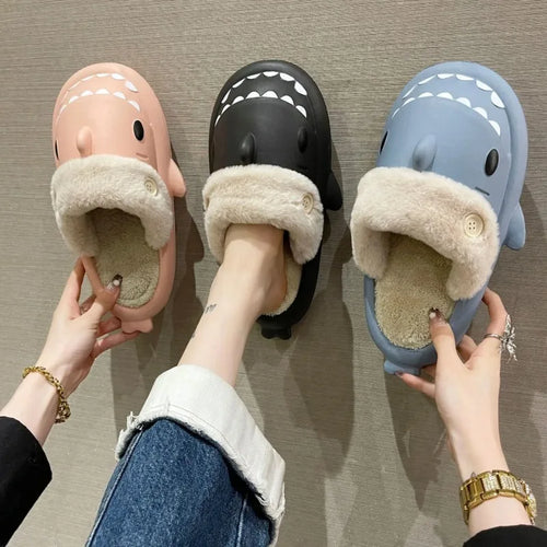 Funny Shark Slippers made of Cotton – Warm and Cozy Slippers for Men and Women, Non-Slip and Comfortable | Bowlift