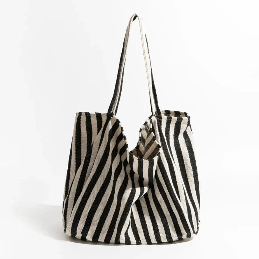 BowLift | Striped linen tote bag