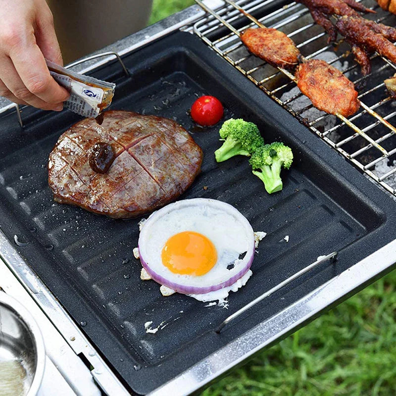 BowLift | Feurossa Cast Iron Grill Plate Reversible Plate | For Gas Grill & Stove | 25 × 30 cm | For Pizza, Meat, Vegetables & Fish