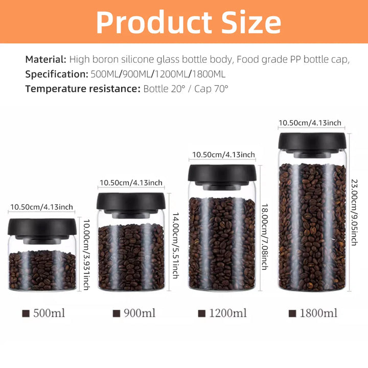 Vacuum storage jar made of borosilicate glass | Bowlift
