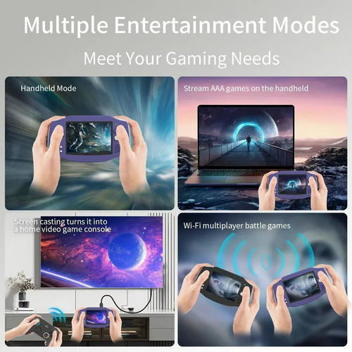 BowLift | Retro Handheld Game Console with 3.4 Inch IPS Screen, Linux System, Bluetooth, and HD TV Output