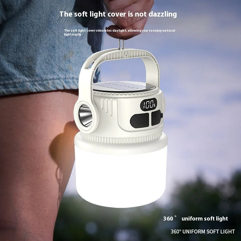 BowLift | Luminatra Solar LED Camping Lamp | Rechargeable & Waterproof | 6 Light Modes | For Outdoor, Emergencies & Travel