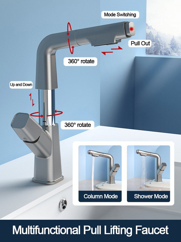 BowLift | Futuristic Rotating European Pull Out Faucet