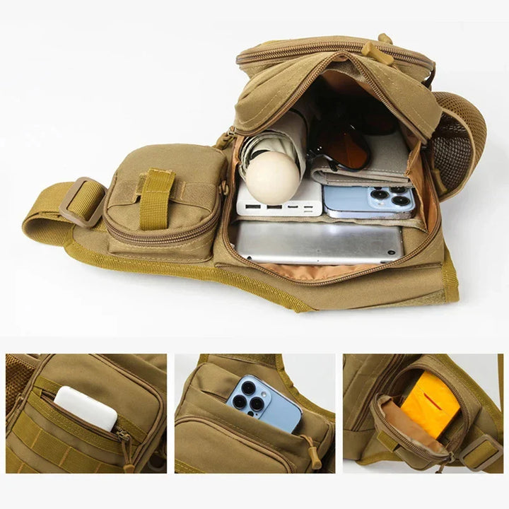 Multi-Pocket Crossbody Compact Hiking Chest Bag | Bowlift