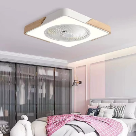 BowLift | Ultra-Thin Nordic-Inspired Square Ceiling Fan Lamp