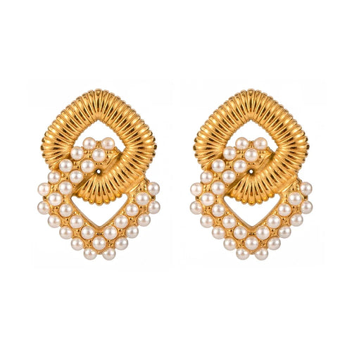 BowLift | 18k Textured Dual Squircle Earrings