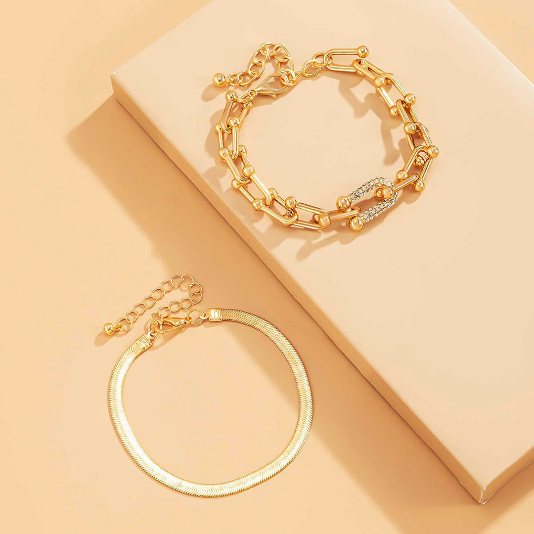 Stunning Bracelet Duo | Exquisite 2-Piece Set in Gold or Silver Bowlift