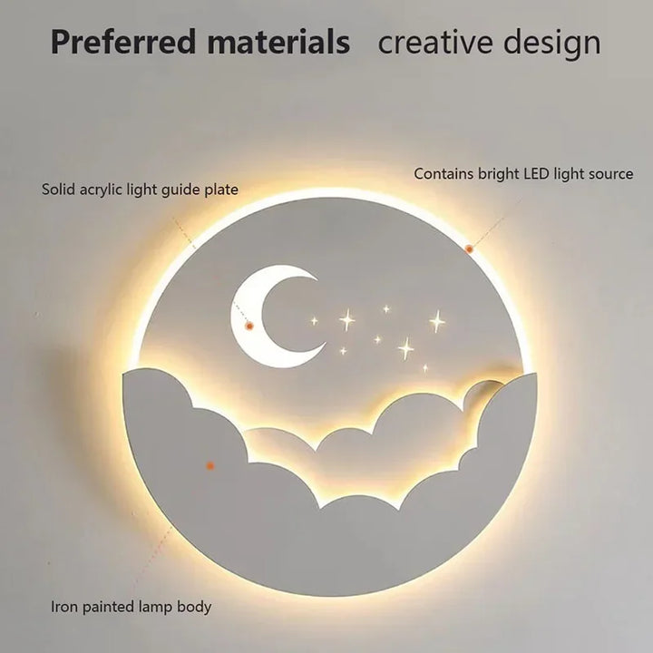 BowLift | Magical LED Wall Lamp with Moon and Stars │ Create an Enchanting Atmosphere in Your Room