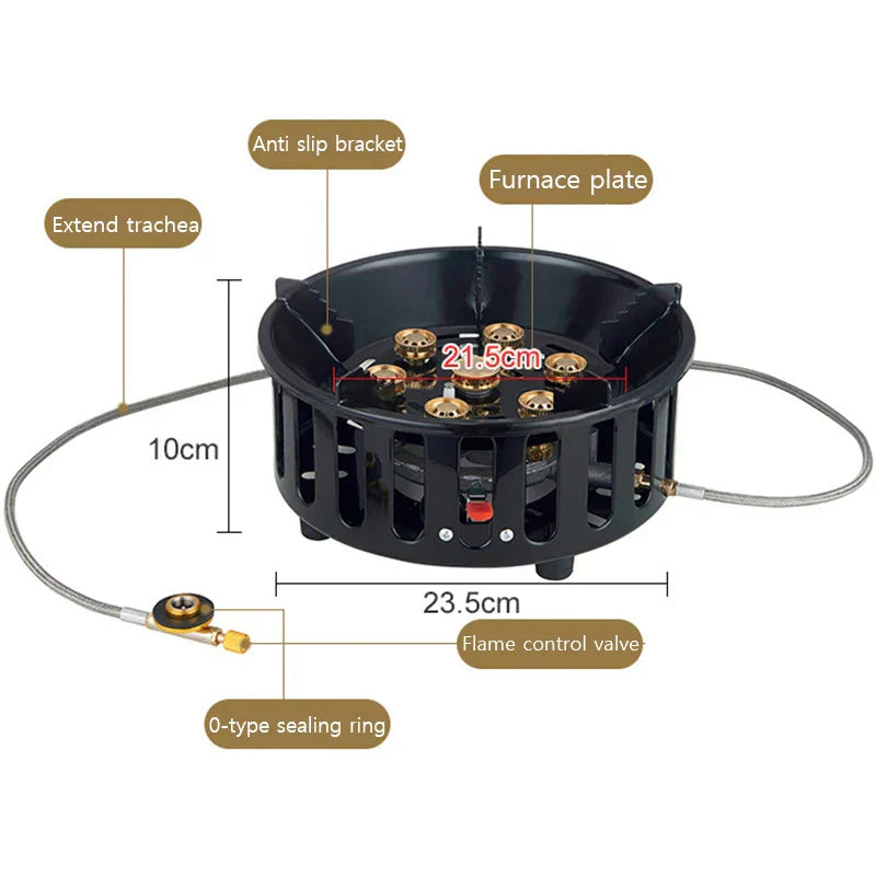 BowLift | FlammaTrek | Compact Outdoor Gas Cooker | Durable Stainless Steel Construction | Foldable