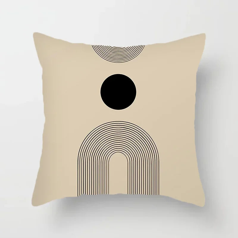 BowLift | Aurum Cushion Cover - Modern Black-White Cushion Cover with Abstract Art Print