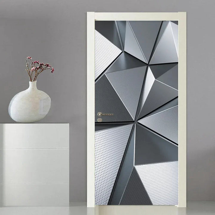 Modern Abstract Pearl Geometric Door Sticker Mural Removable PVC Vinyl Peel N Stick Wall Art Mural Decal For Interior Doors Creative DIY Home Decor | Bowlift