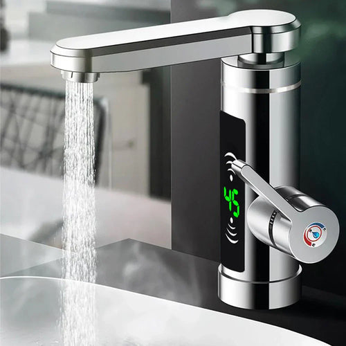 BowLift | ThermoFlow 3000W Instant Heating Kitchen Tap with 360° Rotating Spout – Stainless Steel & Energy Efficient