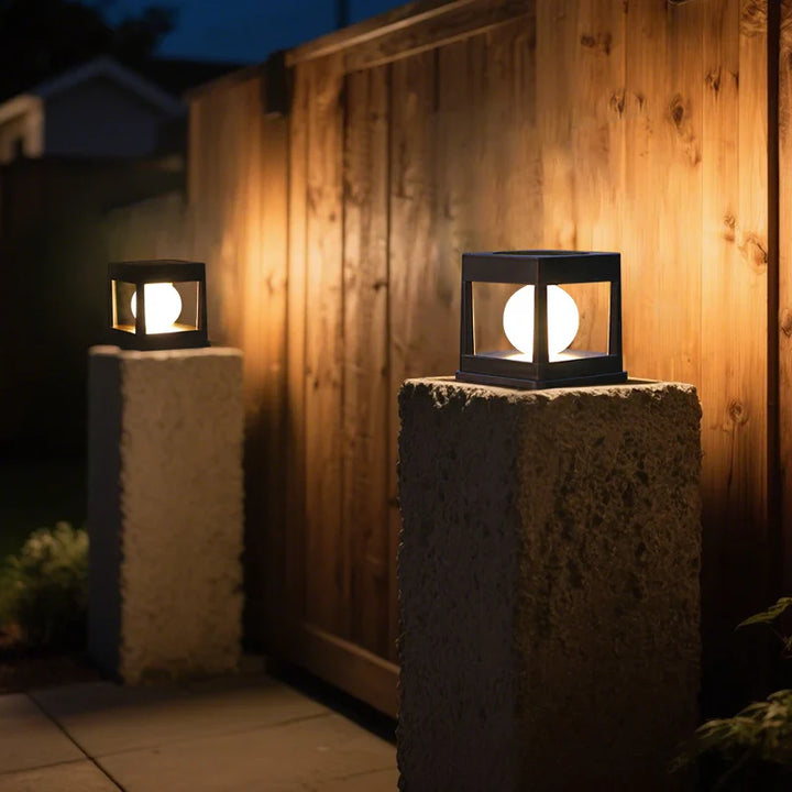 BowLift | Solar Garden Lantern LUMOVIA DuoLight | 2 Light Colors | IP65 Waterproof | For Ground, Terrace & Stake Mounting | 11.8 x 11.8 x 11.5 cm