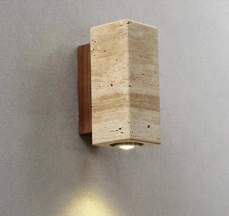 BowLift | Modern Natural LED Wall Lamp made of Travertine