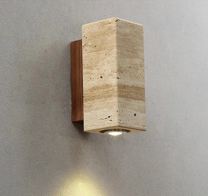 BowLift | Modern Natural LED Wall Lamp made of Travertine