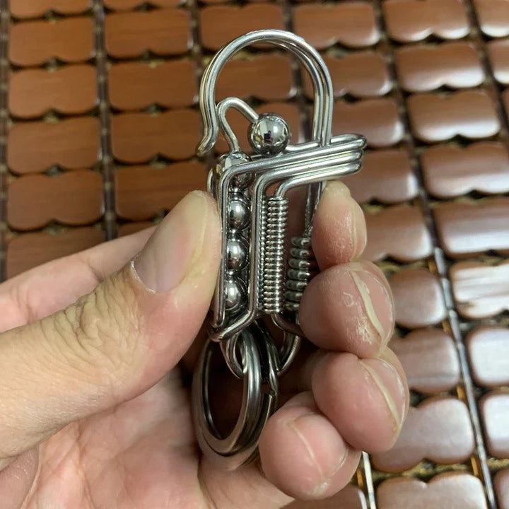 Iron Weave Stainless Matte-Finish Keychain | Bowlift