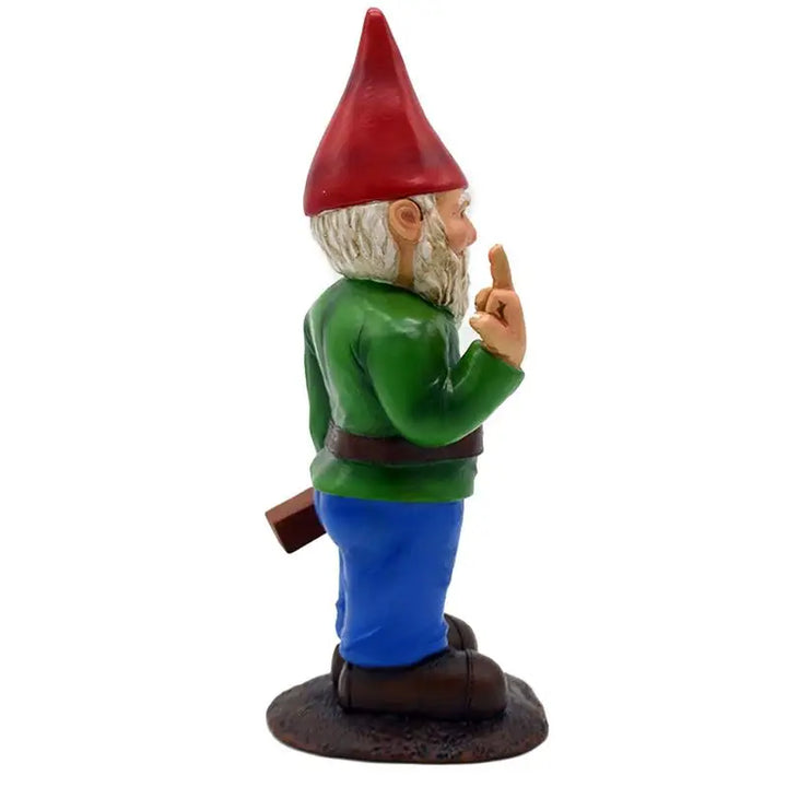 BowLift | Funny Drunk Gnome Figurine with Middle Finger for Garden and Grass Field