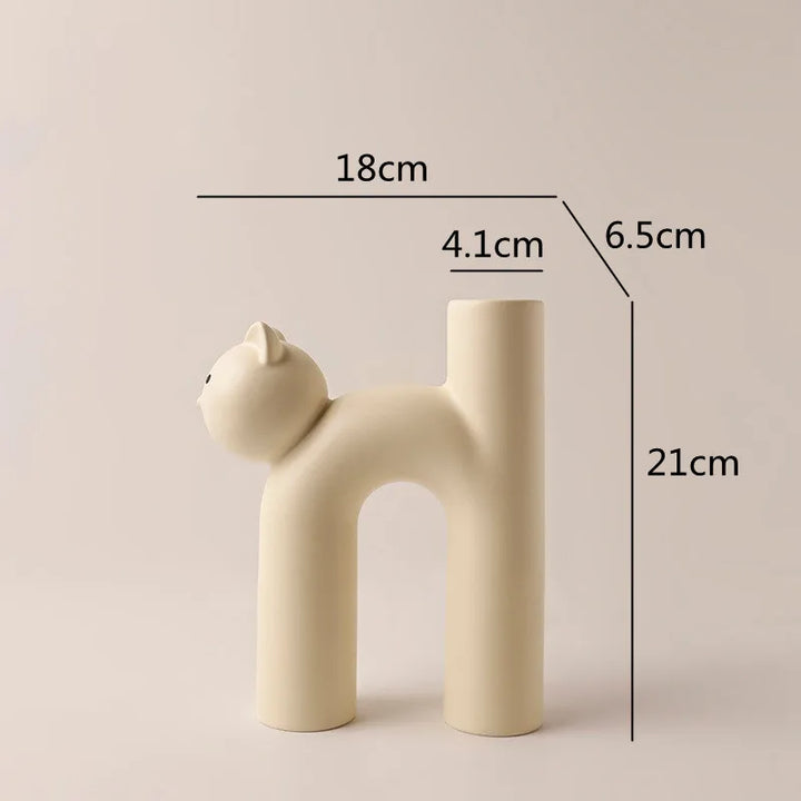 Mini Cat Elegant Minimal H-shaped Flower Vase | Bowlift
