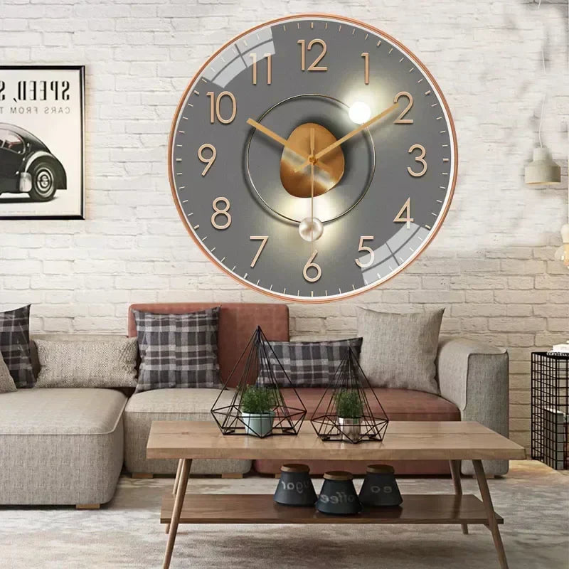 BowLift | Silent Classic Wall Clock | Non-Ticking Elegant Timepiece for Bedroom & Office