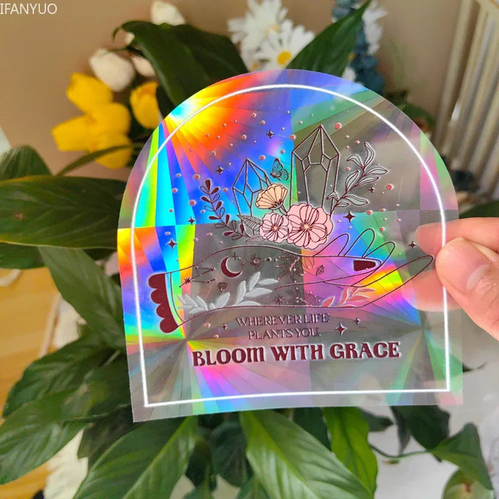 BowLift | SunGlow Window Sticker | 3D Rainbow Effect | Self-Adhesive & Reusable