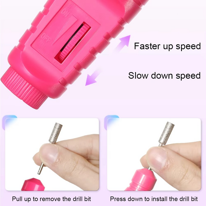 BowLift | 6-in-1 Electric Nail Drill Kit with Portable Manicure and Polishing Tools