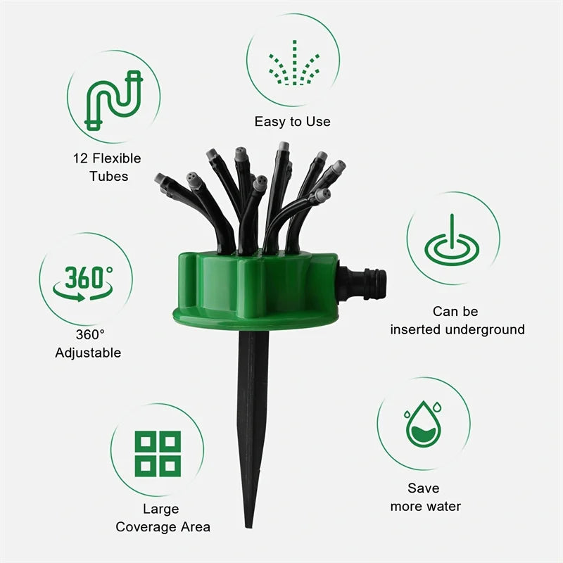 BowLift | 12-in-1 Garden Irrigation System – Adjustable Sprinkler with 360-Degree Irrigation