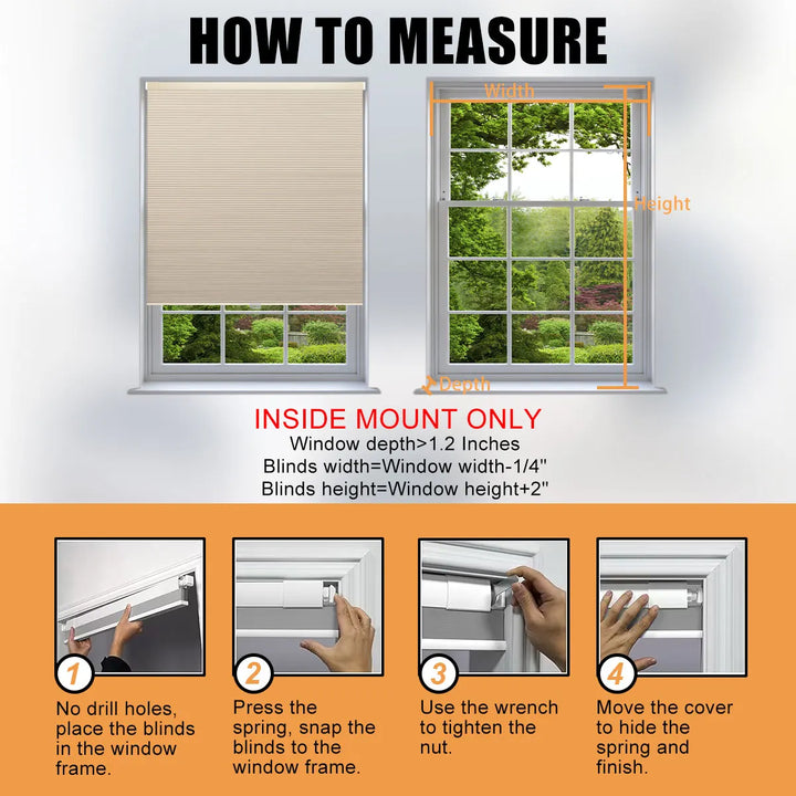 BowLift | Blackout No-Drill Cordless Honeycomb Blinds