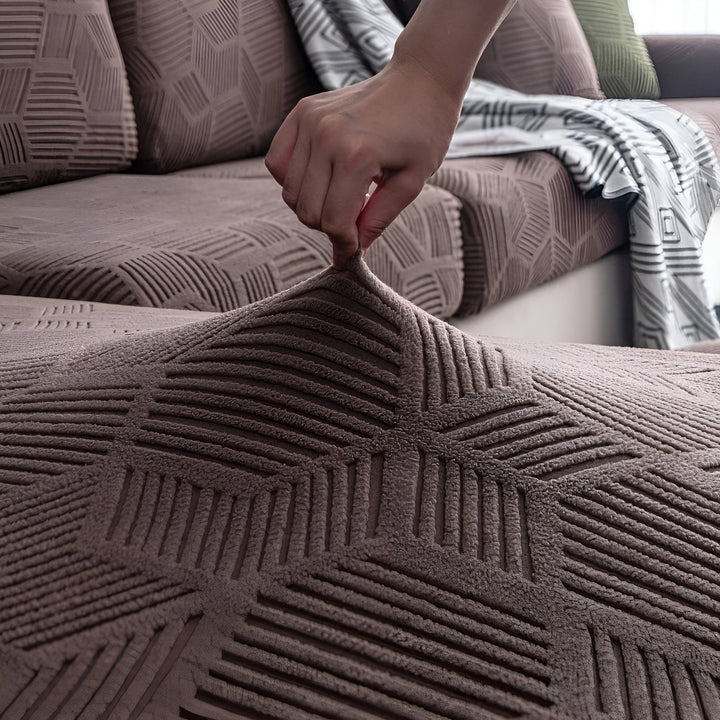 Jacquard Sofa Cover with Geometric Pattern – Soft & Pet-Friendly | Perfect for Protection and Cozy Living Spaces | Bowlift