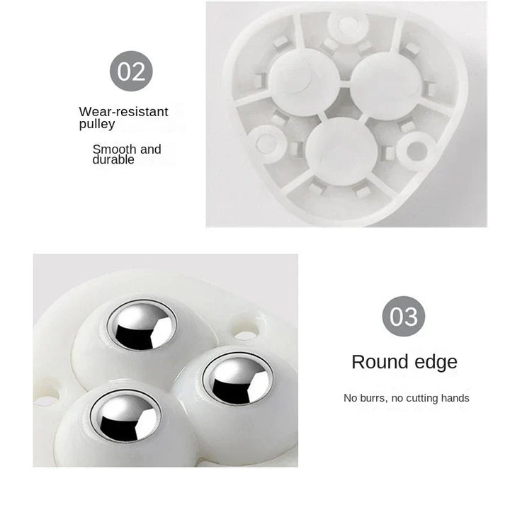 BowLift | Self-Adhesive Full Rotating Furniture Mover Wheel Rollers