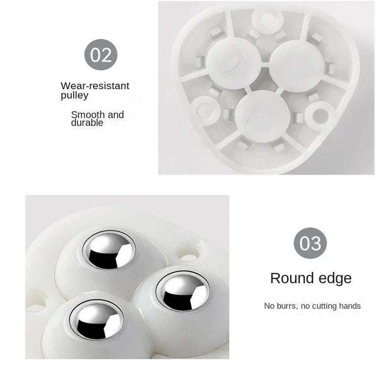 BowLift | Self-Adhesive Full Rotating Furniture Mover Wheel Rollers