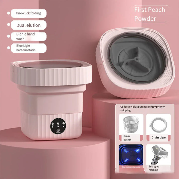 Compact Folding Ultrasonic Travel Laundry Washing Machine | Bowlift