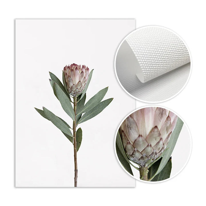 Minimalist Pink Floral Botanical Wall Art Fine Art Canvas Prints Posters Elegant Pictures For Nordic Living Room Dining Room Bedroom Art Decor | Bowlift