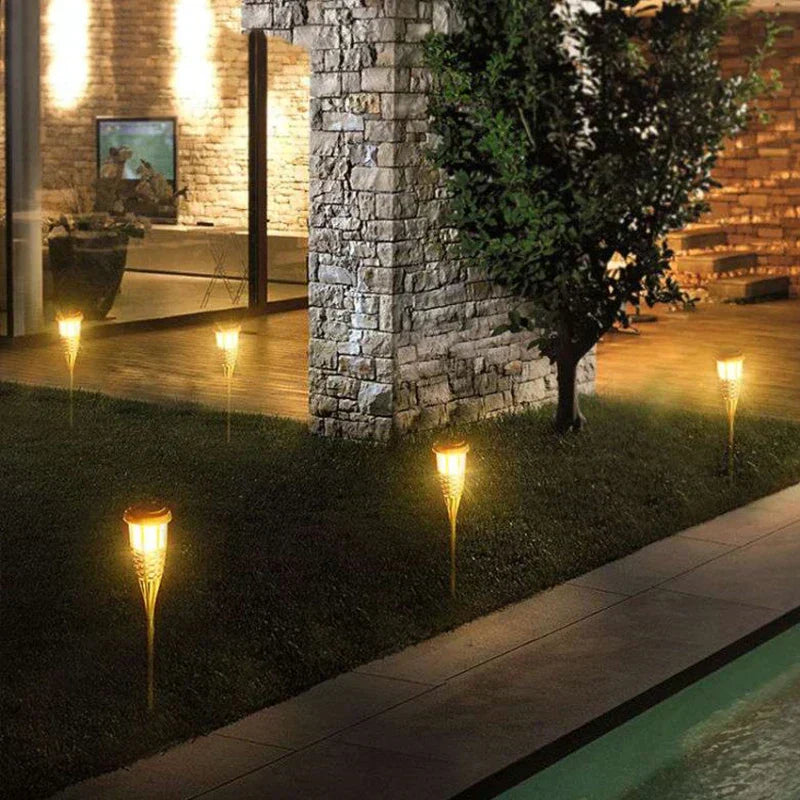 BowLift | Solar Torch 5-Piece Set | Flame Effect LED Garden Lights | Solar Powered | Decorative Light for Outdoors