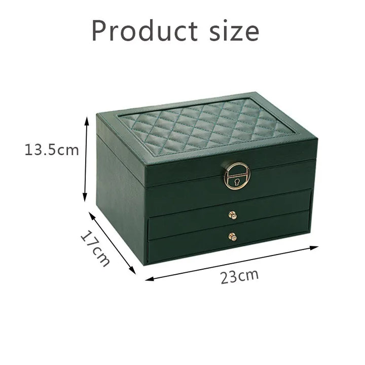 BowLift | Jewelry Box Leather | Lockable Multi-Layer Storage Organizer