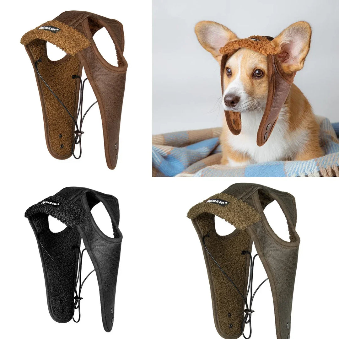 Winter pilot cap for pets warm and comfortable Bowlift